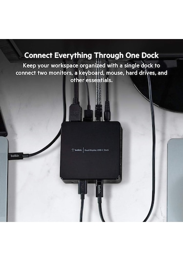 Belkin Usb-c Çift Ekran Bağlantı İstasyonu 85w Güç Dağıtımı, Hdm