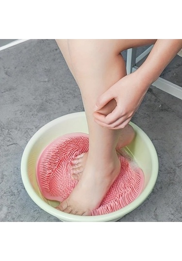 Trendooze Sunshine022 Mavi Wongırl Silikon Banyo Masaj Pedi, Yumuşak Kaymaz Ayak Ve Sırt Peeling Fırçası
