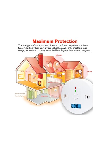 Kosona Karbon Monoksit Alarmı: Sesli Ve Işıklı Uyarı, Düşük Pil Bildirimi, 3 Adet, Kurulum Kolay, Taşınabilir