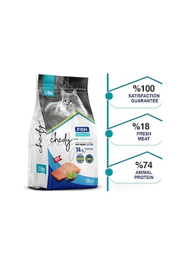 Chedy Kısırlaştırılmış Balıklı Yetişkin Kedi Maması 10 KG