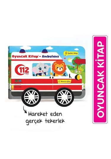 Oyuncak Kitap Ambulans Gerçek Tekerlekli