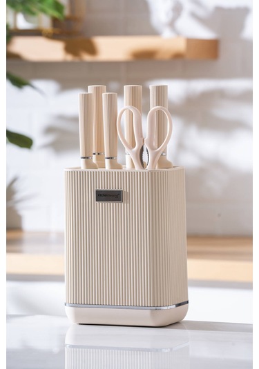 Cooper 7 Parça Bıçak Seti Krem