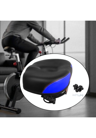 Suntek Elektrikli Bisiklet Sele Kalınlaştırılmış Siyah Mavi