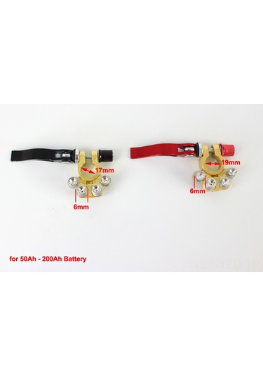 Yuntech01 Tam Bakır Otomobil Aküsü Terminali, 1'den 4'e Bağlantı, Hızlı Kesme Anahtarı, Uyumlu 50-200ah Aküler, Dayanıklı Ve Anti-koroziv