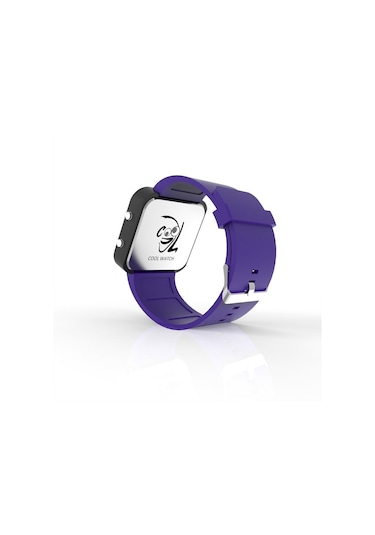 Cool Watch Saat - Siyah Led Kasa - Mor Kayış Unisex Pembe