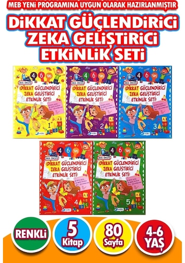 Dikkat Güçlendirici ve Zeka Geliştirici Etkinlik Seti 4 - 6 Yaş
