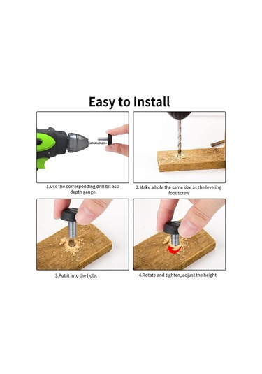 22 Adet Ayarlanabilir Mobilya Ayağı, M8 X 20 Mm Vidalı Dengeleme Ayağı, Zemin Koruyucu, Yuvarlak Taban, Sandalye Ayağı Vidaları Diğer