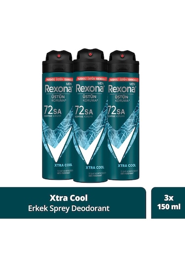 Rexona Men Xtra Cool 48H Erkek Sprey Deodorant 3 x 150 ML