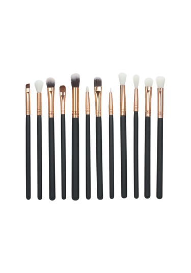 Moveevo 12 Adet Makyaj Fırçası Seti Yumuşak Sentetik Kıllar Göz Farı Fondöten Pudra Eyeliner Kirpik Dudak Makyaj Fırçası