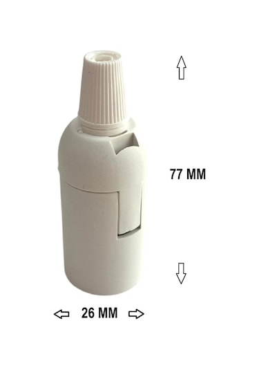 Italyan E14 Duy Mini Duy Bakalit Geçmeli Düz Duy Beyaz 250v-2a 5 Adet