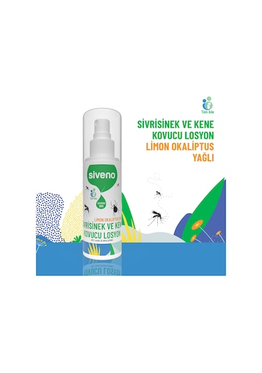 Siveno Sivrisinek ve Kene Kovucu Sprey Losyon Bitkisel Tüm Vücut İçin Aile Boy 100 ml