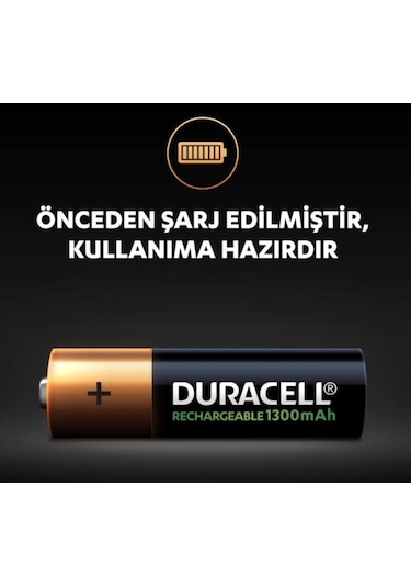 Duracell HR6/DC1500 1300 mAh AA Ni-MH Şarj Edilebilir Kalem Pil 2 x 2'li