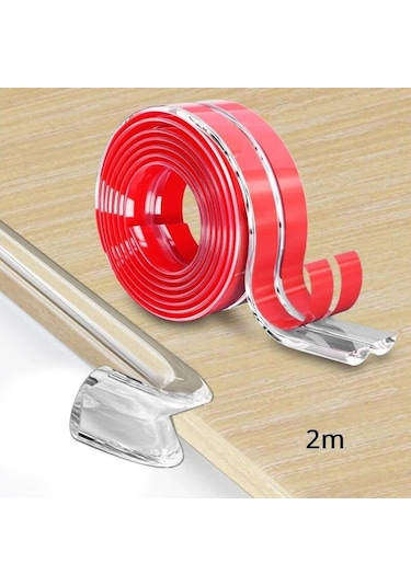 2m Masa Kenar Koruma Mobilya Köşe Koruyucu Şerit Kendinden Yapışkanlı Şeffaf Çocuklar Çarpışmaya Dayanıklı Yumuşak Tampon Bebek Güvenliği Çok Renkli