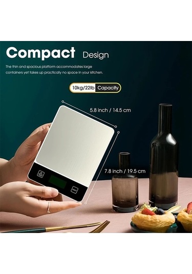 Fastbuy Wangxi Siyah Mutfak Terazisi - 01g Hassasiyet, 6 Birim Doğruluk, Paslanmaz Çelik Siyah