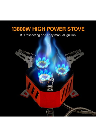 Zyzy-13800w 3 Çekirdekli Katlanabilir Kamp Sobası, Açık,y25938 Turuncu