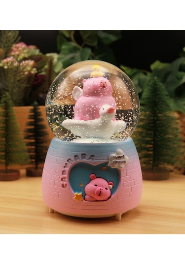 Capybara Kapibara Kar Motorlu, Işıklı Ve Müzikli Mega Boy Kar Küresi-a