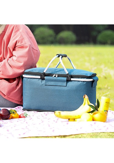 Katlanabilir Yalıtımlı Sızdırmaz Katlanabilir Soğutucu Çanta, Güçlü Alüminyum Çerçeveli Çok İşlevli Alışveriş Arabası, Yiyecek Ve İçecekleri Soğuk Tutar Çok Renkli