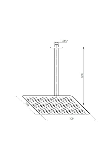 Gpd Ankastre Duş Başlığı Kare Slim Metal 30x30 Cm Ads21