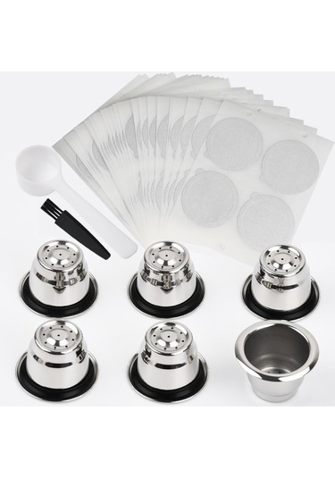 Maiyame Paslanmaz Çelik Yeniden Kullanılabilir Kahve Kapsül Seti - Çevre Dostu Ve Ekonomik Çözüm Gümüş