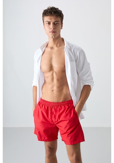 Tommylife Tommy Life Kırmızı Hızlı Kuruyan Standart Fit Erkek Deniz Şortu - 81237 Kırmızı