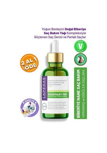 Laperas Hızlı Saç Uzamasını Destekleyen Doğal Biberiye Yağı Kompleksi 50 ML
