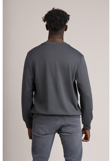 Fbi Slimfit Modal Kumaş Baharlık Sıfır Yaka Likralı Sweatshirt Antrasit