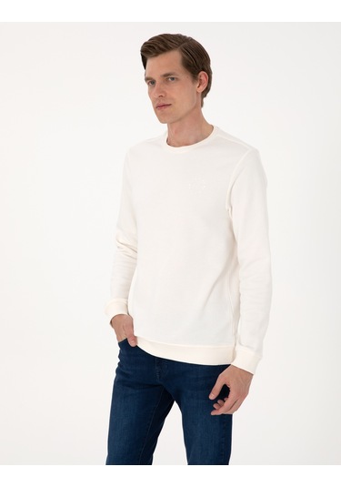 Pierre Cardin Erkek Ekru Sweatshirt 50314978-vr019 Ekru
