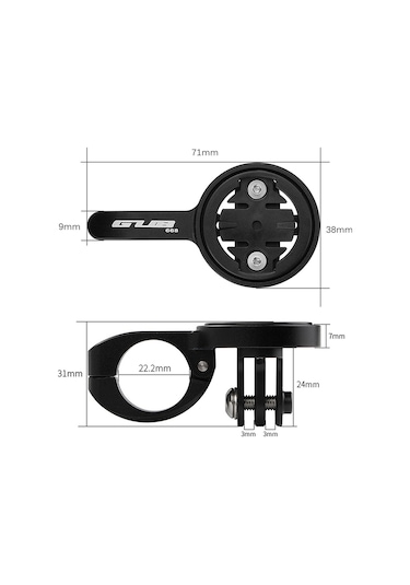 Gub-22.2mm Bisiklet Tt Gidon Bilgisayar Montaj İçin 4 Adaptörleri,y14264 Siyah