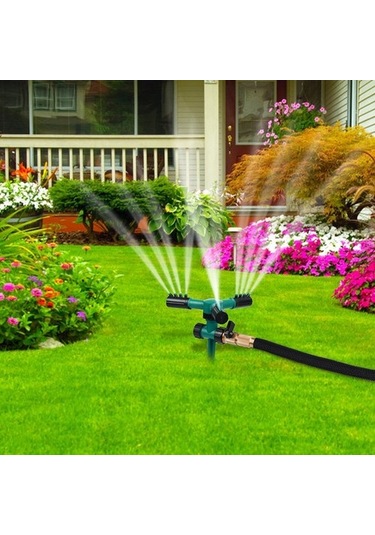 360 Döner 3 Kollu Otomatik Bahçe Fıskiyesi 0639 Mavi