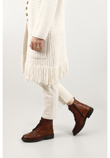 Gönderi R Kadın Taba Antik Fermuarlı Hakiki Deri Postal Bot Dkzb61342411 Taba