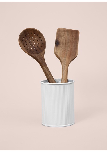 The Mia Stripe Tezgah Üstü Kaşıklık Beyaz 13x11 Cm