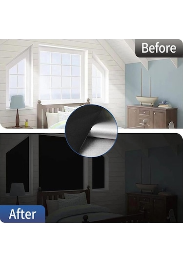 Tongxida 100% Opak Tam Gölge Perde, 100x145 Cm, Vankro İle Taşınabilir, Güneş Bloke Eden, Makine Yıkama Uygun, Kesilebilir Sey