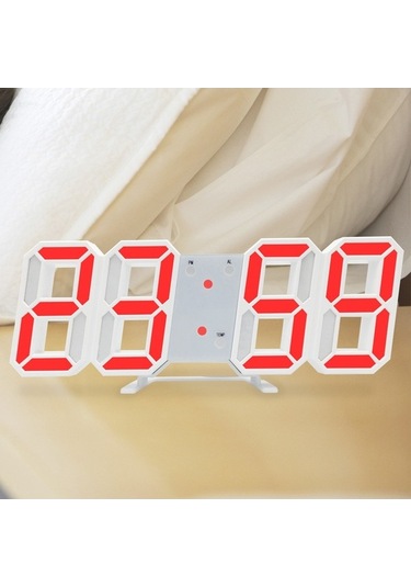 Novahub 3d Led Dijital Duvar Saati - 5v Güç, Sıcaklık, Renkli Ekran, Beyaz/siyah - Büyük Ekran, Çok Fonksiyonlu, Renkli Işık, Kolay Kurulum ÇOk Renkli