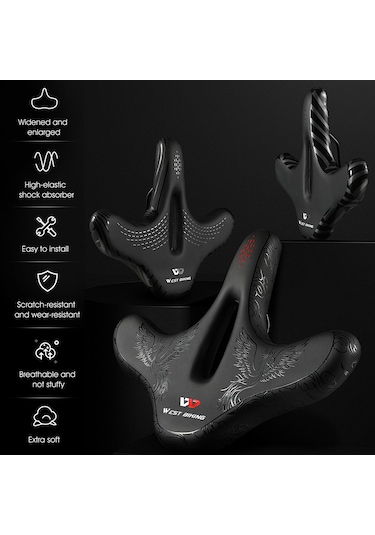 Geniş Bisiklet Yastığı Rahat Dağ Bisikleti Yastık Pedi Su Geçirmez Bisiklet Koltuğu Yastığı Erkekler Ve Kadınlar İçin Yol Mtb Çok Renkli
