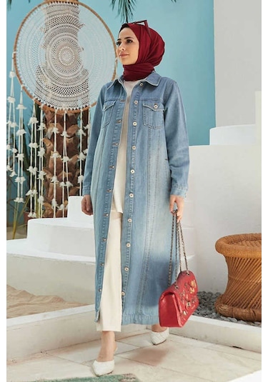 Neways 6373 - Uzun Kot Ceket Mavi