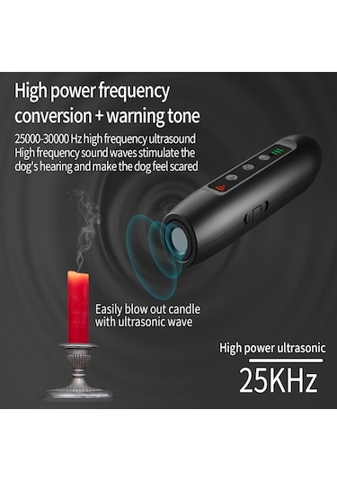 Moveevo 3 Modlu Şarjlı Ultrasonik Köpek Kovucu, Akıllı Parlak El Feneri & Led'li Eğitim Cihazı
