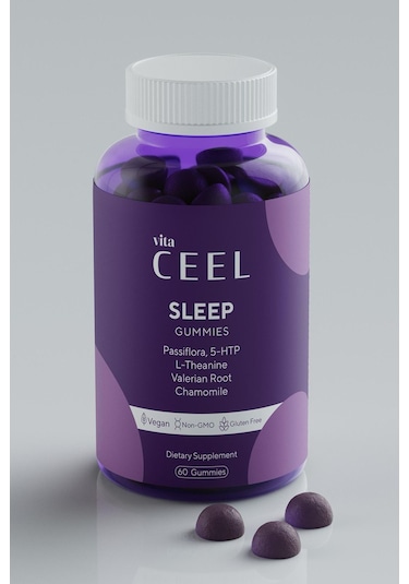 VitaCeel Uyku Döngüsüne Yardımcı Vegan Sleep Gummy Vitamin Passiflora, Vitamin B6, 5-  http, L-theanie