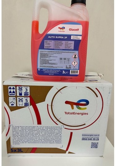 Total Glacelf 2 F Supra Organik Kırmızı Antifriz 3 Lt X 5 Adet