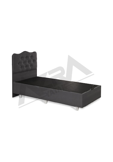 Nero Tek Kişilik Baza Prenses Başlık %100 Çelik+ Mdf 90 x 190 CM