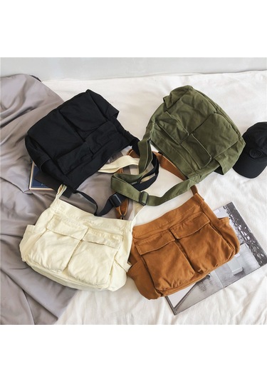 Vkemall Erkek Kadın Unisex Çanta: İş Çıktısı Tarzı Tek Omuzlu Askılı, Kanvas Malzeme, Geniş Hacimli, Öğrenci Ve Spor İçin Siyah