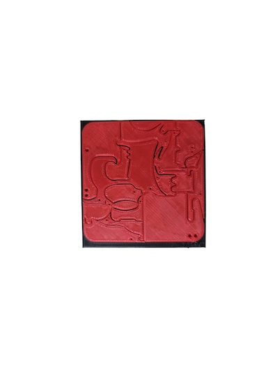 Montessori Kırmızı 3d Hayvan Figürlü Puzzle 18 Parça Zeka Oyunu