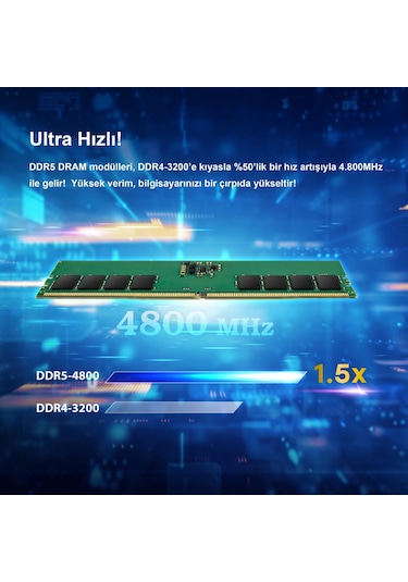 Transcend JM4800ASG-8G 8 GB DDR5 4800 MHz CL40 1.1V Notebook Ram