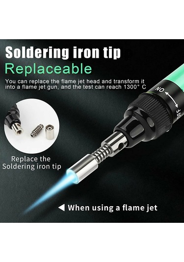 Youtek Ev İçin Taşınabilir Gaz Lehim Makinesi - Uçak Kalem Tipi Tamir Aleti 3'ü Bir Arada Kaynak Gereci