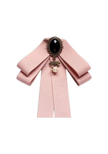 Homyl Şerit Papyon Broş Boyun Kravat Kokteyller Parti Mezuniyet Pembe