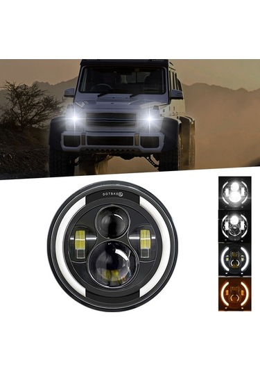 Maoyaya 7 Araba Motosiklet Drl İle Dönüş Led Far Siyah 1 Adet, Araba Ve Motosiklet İçin Siyah