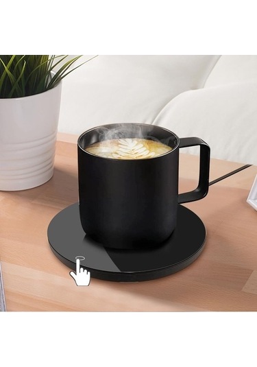 Ulzyvf Createtech Usb Siyah Pedi Kahve Isıtıcı, Gri Fincanı Elektrikli Ambition - Ox, Taşınabilir Masada Kullanım İçin Pratik - Siyah Gri - Siyah