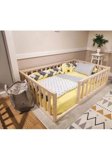 Trendy Montessori Doğal Bebek Ve Çocuk Karyolası 80 x 180