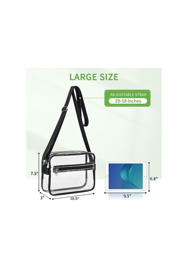 Dofolink Stadyum Onaylı Şeffaf Tek Omuz Çanta - Spor, Konser, Seyahat İçin Dayanıklı, Su Geçirmez Pvc Materyal Ve Ayarlanabilir Askı Çok Renkli