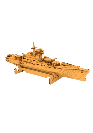 The Cruiser Warship Ahşap Maket Seti Dıy Savaş Gemisi Koleksiyoner Modeli 123 Parça