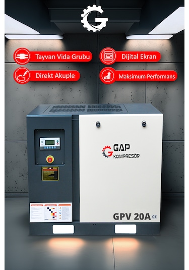 Gap Kompresör Vidalı Hava Kompresörü 20 HP Tek Makine GPV20a